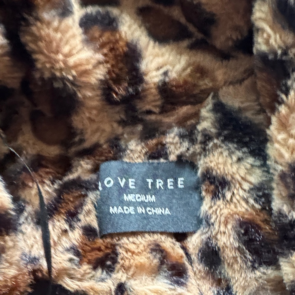 Leopard Print Faux Fur Coat Size M - Picture 2 of 3